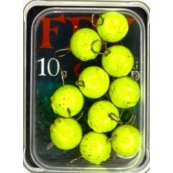 Рыбацкое грузило, ушастое, разборное, 10шт/уп, цвет Lime, 10г